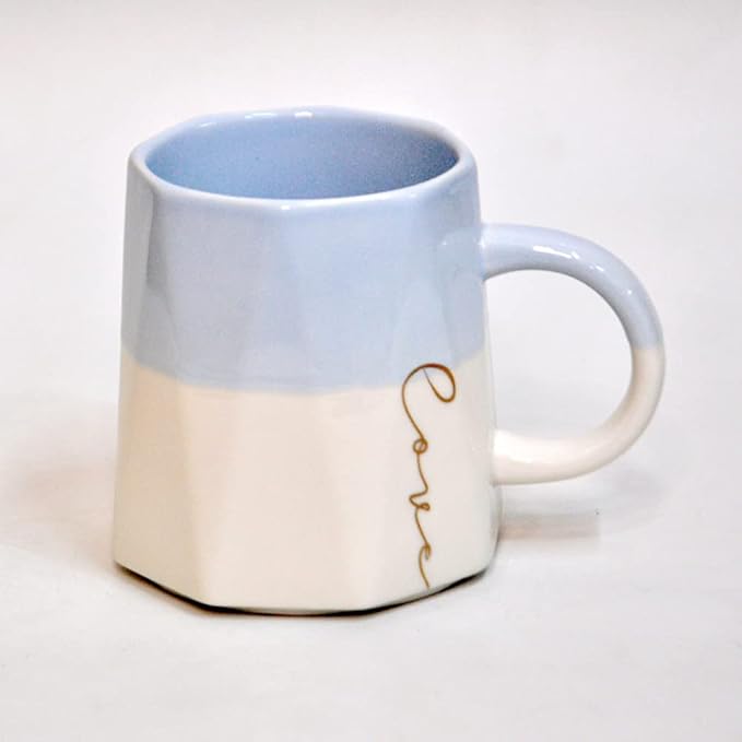 Dual Tone Color with Very Soft and Sober Look Pastel Tea Cup | Pearl Glazed Finish | Modern Art | Beautiful Soft Design | 420 ML | Ideal for Home Décor & Gifting/1 pc