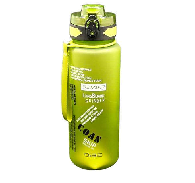 1L Sports Water Bottle – Unbreakable, Leakproof Straw Valve, BPA-Free & Non-Toxic Drinking Bottle for Gym, School, Office & Travel – Green