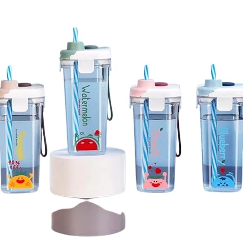 Fruit Theme Water Bottle Tumbler Sipper Cup with Lid & Pop-Up Open, Heavy-Duty Material, 500 ml (1 Piece)