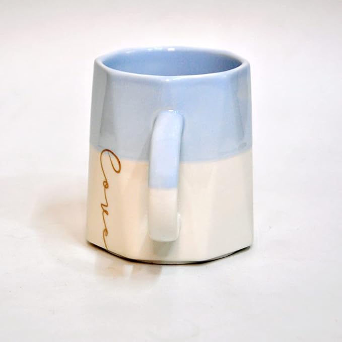 Dual Tone Color with Very Soft and Sober Look Pastel Tea Cup | Pearl Glazed Finish | Modern Art | Beautiful Soft Design | 420 ML | Ideal for Home Décor & Gifting/1 pc