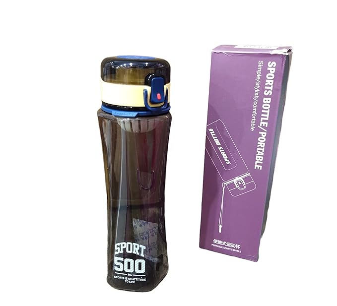 Kids 600ML BPA Free Water Bottle with Straw – Spill Proof Pop-Up Lid, Soft Handle Grip, School, Gym & Office Drink Bottle (Random Color)