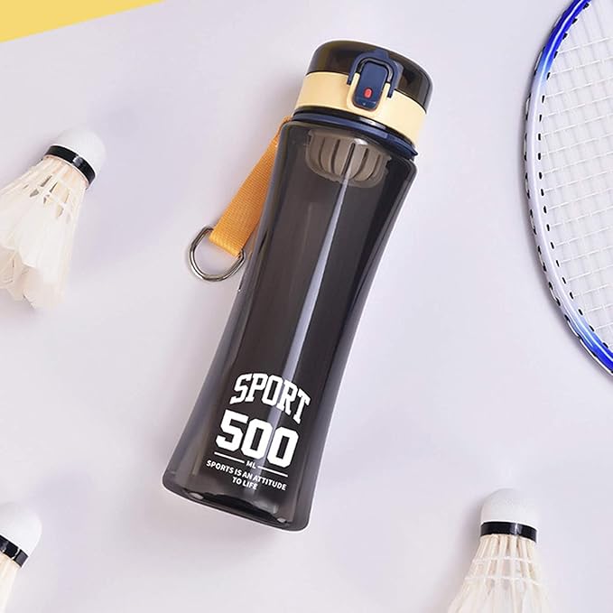 Kids 600ML BPA Free Water Bottle with Straw – Spill Proof Pop-Up Lid, Soft Handle Grip, School, Gym & Office Drink Bottle (Random Color)