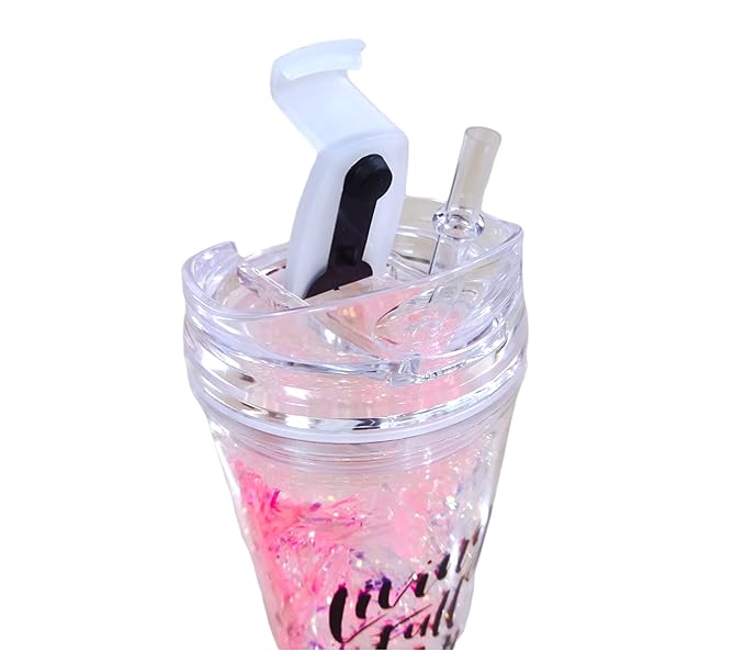 Creative Multipurpose Holographic Beautiful Drinking Sipper Cup with Straw and Closing Lid Drink for Milk, Tea, Coffee, Juice, Thick Shake Random Color 1 pc 650 ml