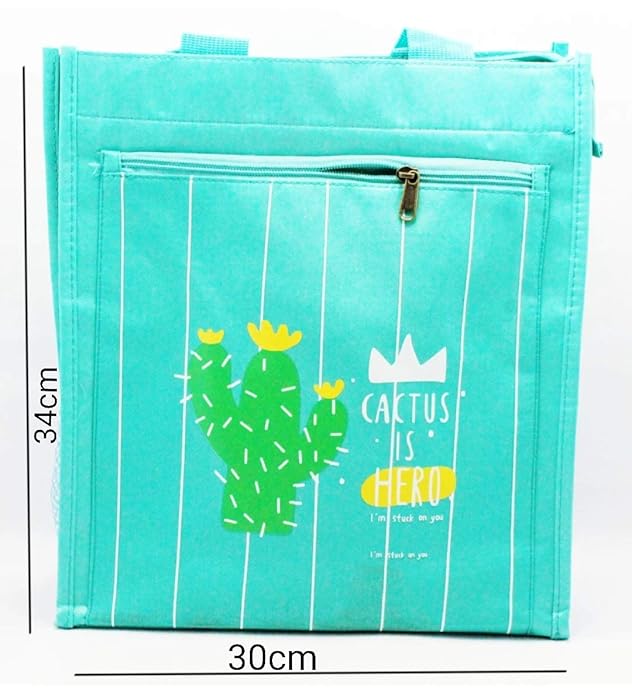 Beautiful Cactus Design Oxford Quality Handbag for Working Women & Girls – Durable, Stylish, Perfect for Office and Daily Use