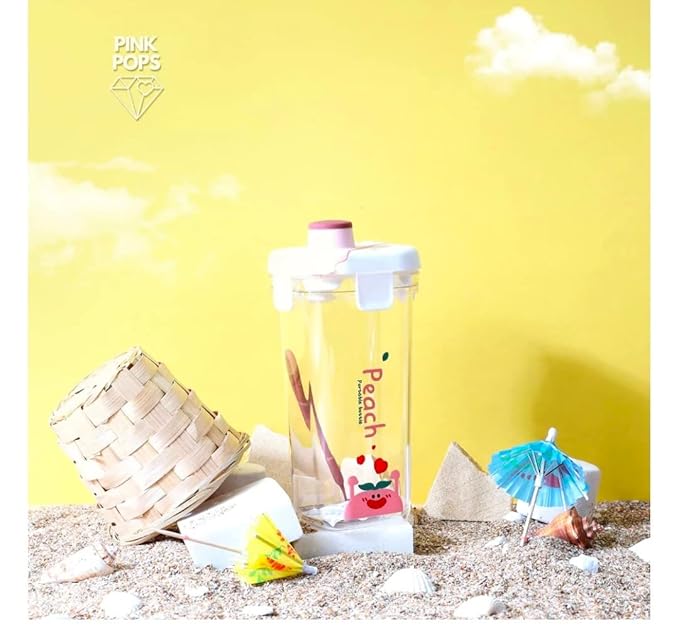 Fruit Theme Water Bottle Tumbler Sipper Cup with Lid & Pop-Up Open, Heavy-Duty Material, 500 ml (1 Piece)