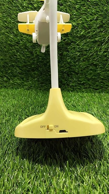 Kids Yellow Helicopter Lamp with Multi-Color Light Shades – Toy Table Lamp for Bedroom, Study & Living Room Decor