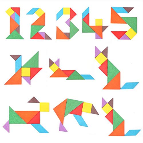 Jumbura Kids Tangram Puzzle – Wooden Brain Teaser Shape Puzzle for Children | Mental Development & Educational Learning Toy | Improves Logic, Creativity & Problem Solving | 14.5 x 14.5 cm