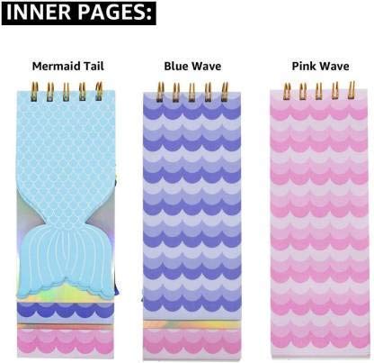Mermaid Sequin Tail 3-Layer Diary Set for Kids with Shining LED Light Gel Pen (Assorted Colors) – Cute Lock Diary Notebook for Girls, Gift for School & Return Gifts