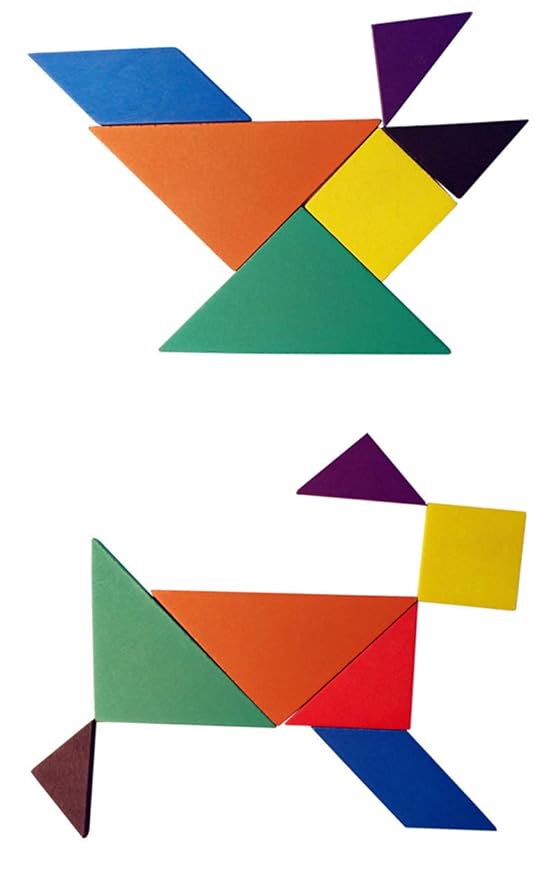 Jumbura Kids Tangram Puzzle – Wooden Brain Teaser Shape Puzzle for Children | Mental Development & Educational Learning Toy | Improves Logic, Creativity & Problem Solving | 14.5 x 14.5 cm