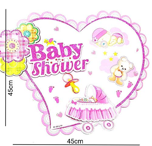 Happy Birthday 3D Baby Girl Shower Decoration Cutout – Pink Girl Design Hanging Swirl Decorations for Birthday Party | Baby Girl Birthday & Baby Shower Party Supplies | Pack of 2