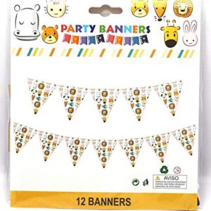 Beautiful Jungle Theme Banner Decoration – Animal Design Printed Party Banner Set (Pack of 2) | Birthday Party Supplies for Kids, Jungle Safari Theme Decor (Party-06)