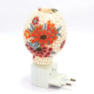 Ceramic Mosaic Night Lamp with LED Light & On/Off Switch | Decorative Table Lamp for Bedroom, Living Room | Unique Gift Item (Designs May Vary)