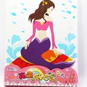 JUMBURA Premium Thick Quality Wooden Board DIY Flower and Diamond Painting Canvas for Decoration and Creativity./Beautiful Mermaid Design