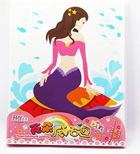 JUMBURA Premium Thick Quality Wooden Board DIY Flower and Diamond Painting Canvas for Decoration and Creativity./Beautiful Mermaid Design