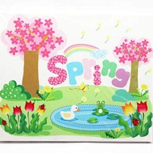 JUMBURA Premium Thick Quality Wooden Board DIY Flower and Diamond Painting Canvas for Decoration and Creativity/Spring Day Design
