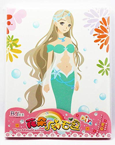 JUMBURA Premium Thick Quality Wooden Board DIY Flower and Diamond Painting Canvas for Decoration and Creativity./Beautiful Mermaid Design