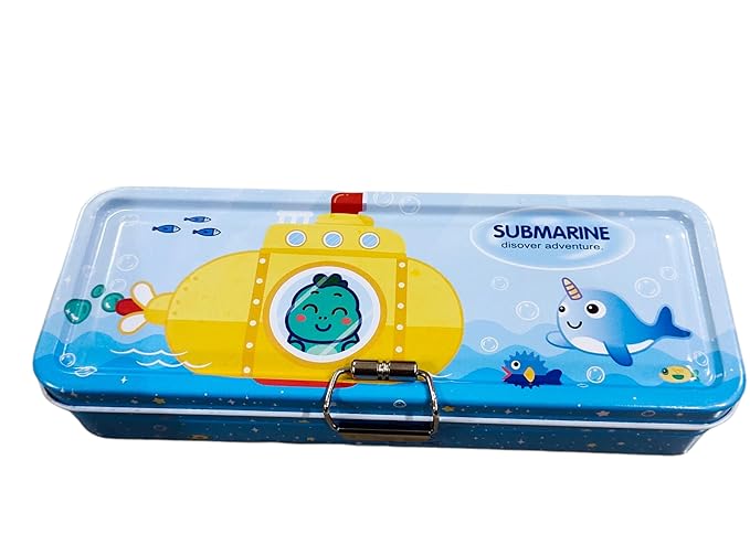 Jumbura Beautiful Underwater Theme Pencil Box with Multiple Compartment for Kids Birthday Return Gift Supply