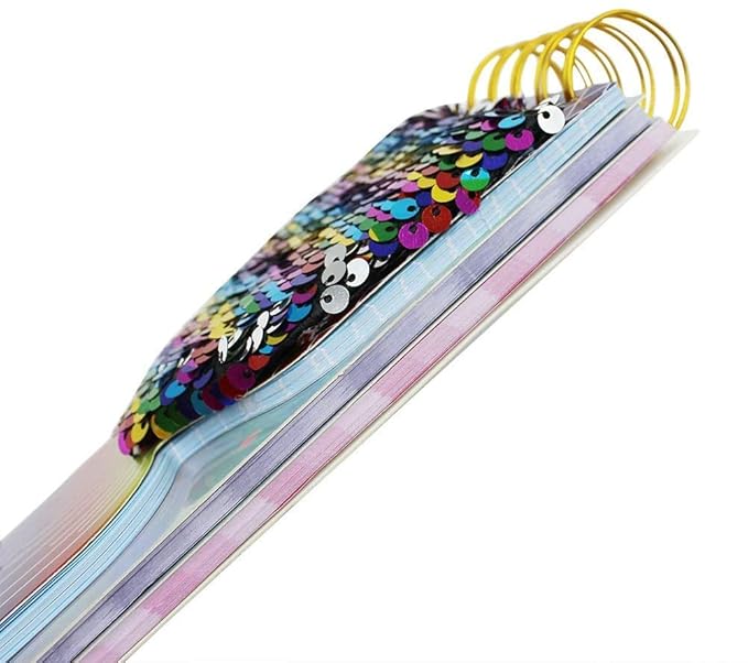 Mermaid Sequin Tail 3-Layer Diary Set for Kids with Shining LED Light Gel Pen (Assorted Colors) – Cute Lock Diary Notebook for Girls, Gift for School & Return Gifts