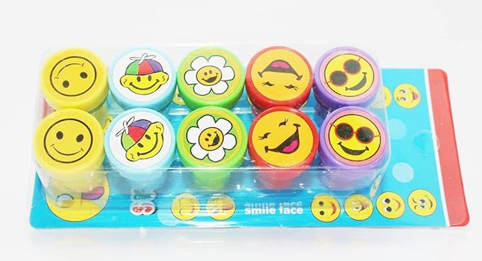 Smile Emoji Cartoon Self Inking Stamp for Kids | Cute Return Gift for Birthday | DIY Scrapbooking, Album Decoration & Craft Stamp