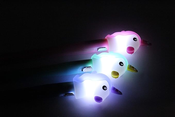 Beautiful Unicorn Gel Pens with 0.5mm Blue Ink - Pack of 3, Perfect for Kids, Birthday Party Favors, and Special Return Gifts - Lightweight and Fun Writing Tool