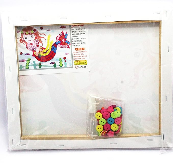 JUMBURA Premium Thick Quality Wooden Board DIY Flower and Diamond Painting Canvas for Decoration and Creativity./Beautiful Mermaid Design